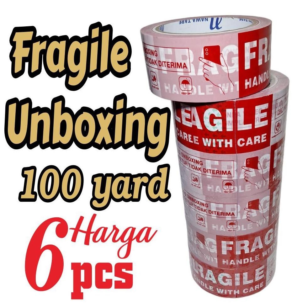 

JH8 LAKBAN FRAGILE VIDEO UNBOXING PANJANG 100 YARD Harga 6 pcs