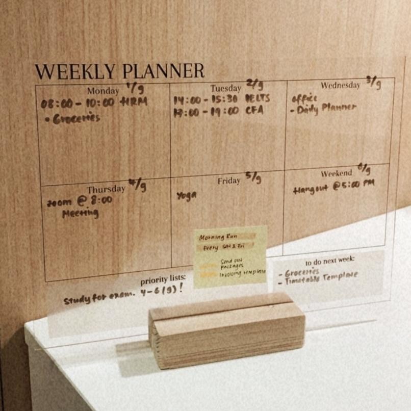 

JH8 Acrylic Planner To Do List Weekly Akrilik Journal FREE MARKER