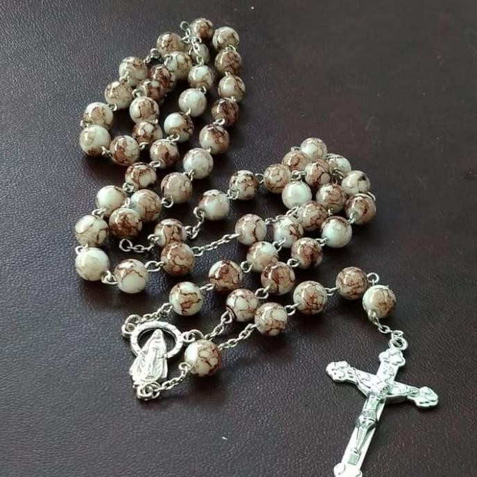Kalung Rosario Batu Alam Pacitan rxbp8 warna merah LJ