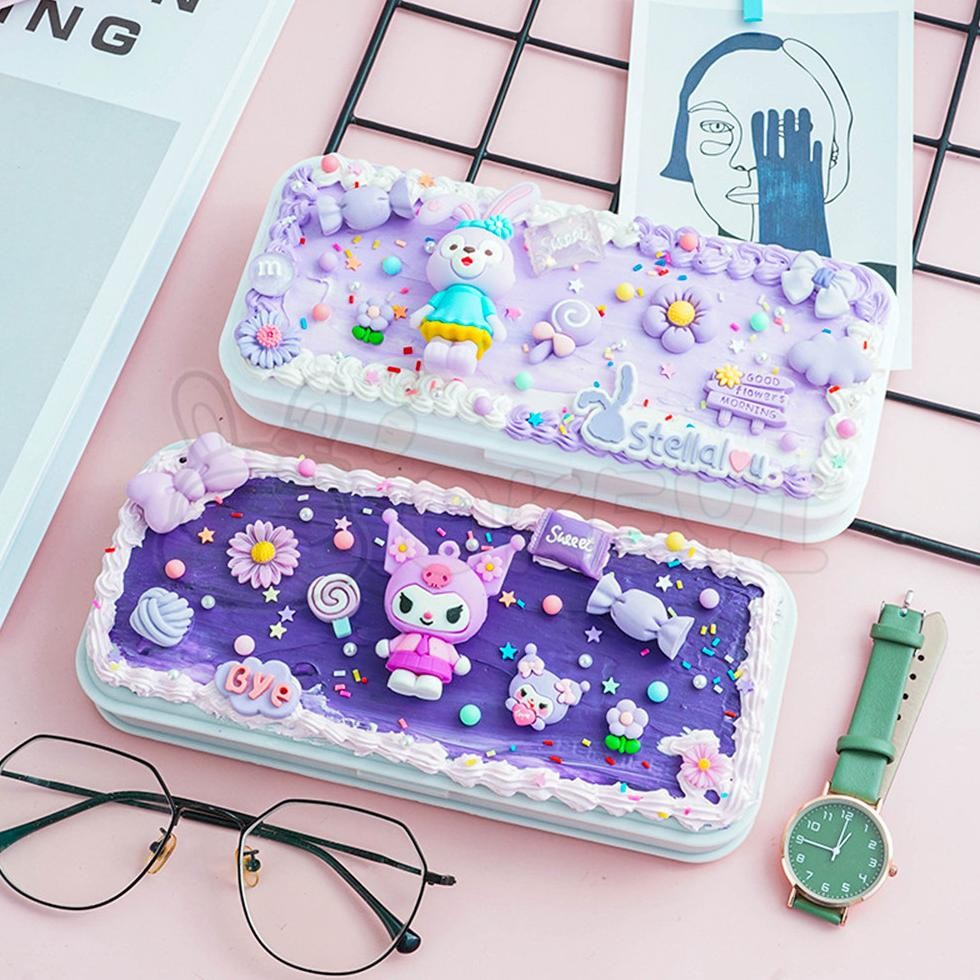 

JH8 OKEYI Kotak pensil diy set deco cream kit Tempat Pensil lucu korea Stationery Box