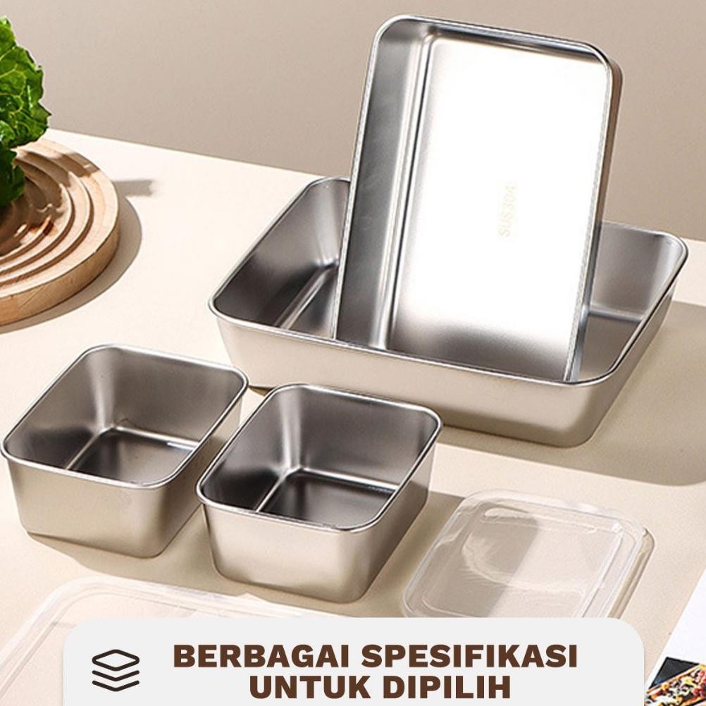 HJK CODFood Box Stainless 304 Tempat Wadah Makanan Kontainer Makanan Sayuran Tempat Sayur Stainless 