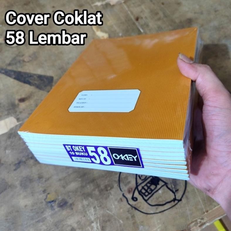 

JH8 1 Pak Buku Tulis 58,38 Lembar COVER COKLAT isi 10 Pcs & SIDU ( UKURAN KWARTO )
