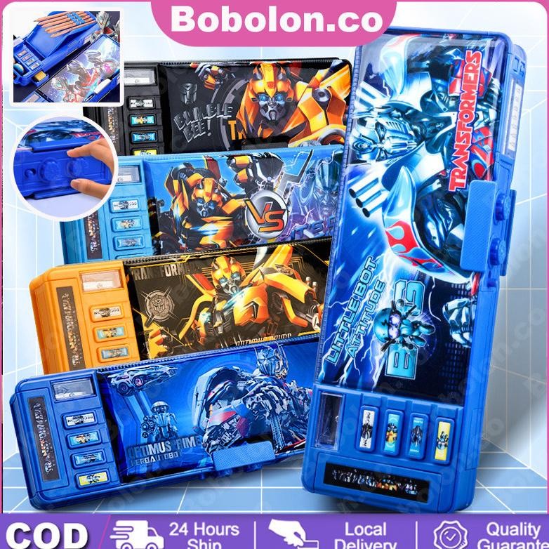 

JH8 Transformer Password Pencil Case Anak Kode Sandi Kunci Kombinasi Tombol Multifungsi Tempat Pensil Dua Sisi Tahan Air Dengan Rautan Pensil Tempat Pensil Berkapasitas Besar