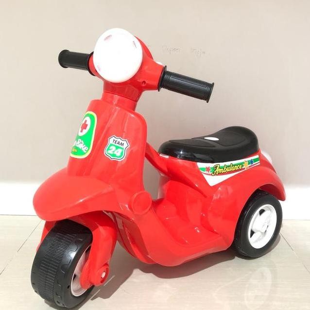 Mainan Anak Ride On Vespa Mini Fun Bike Sepeda Scooter Roda 3 Musik