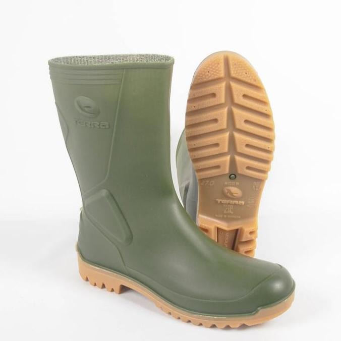 Sepatu Boot Pendek TERRA ECO 5 AP BOOTS Hijau Putih Karet Nyaman Lokal Anti Slip Air Perkebunan HS