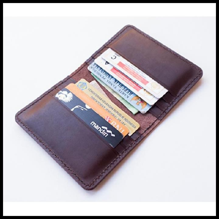 

Terlaris Dompet Kartu Kulit Asli Model Lipat 8 Slot Kartu - Card Wallet Coklat Good Quality