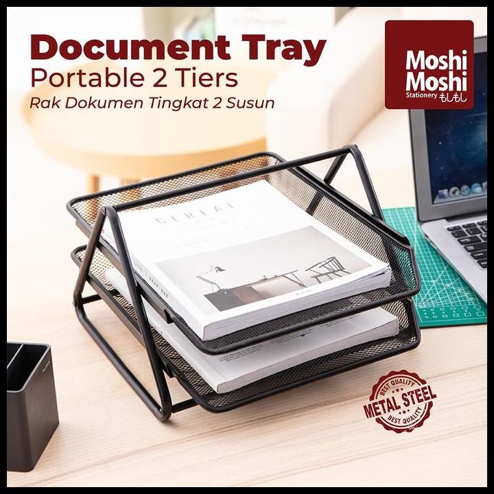 

Terlaris Document Tray Desk Storage Rak Kertas File Dokumen 2 Susun Jaring Besi Good Quality