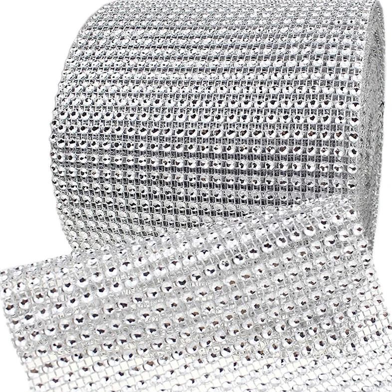 

1Yards/Lot 24Rows Rhinestones Ribbon,24Rows Rhinestone Mesh Fabric,Bling Rhinestone Ribbon Roll For Wedding Decoration