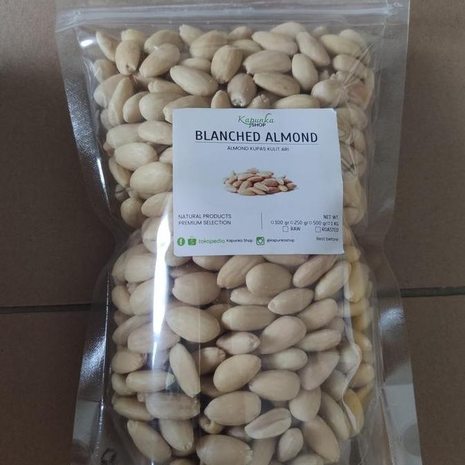 

Kacang Almond Kupas Mentah/Almond kupas kulit ari mentah 250gr