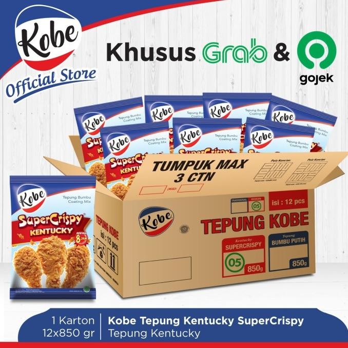 

Kobe Tepung Ayam Kentucky Super Crispy 850G 1 Karton Isi 12Pcs Gojek/G
