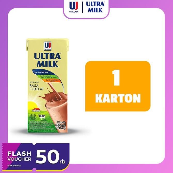 

Ultra Milk Susu Uht Chocolate 250Ml 1 Karton (24 Pcs)