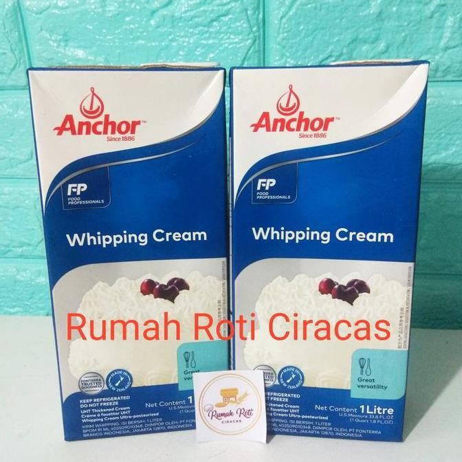 

Whipping Cream Anchor Diary Whipp Krim Cair Kental 1 Liter New