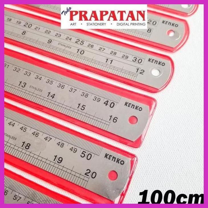 

( SEKOLAH / LUKIS ) PROMO PENGGARIS BESI KENKO 100 CM / STAINLESS STEEL RULER (SENI / MENGGAMBAR / ART / KERAJINAN ) PACKING AMAN