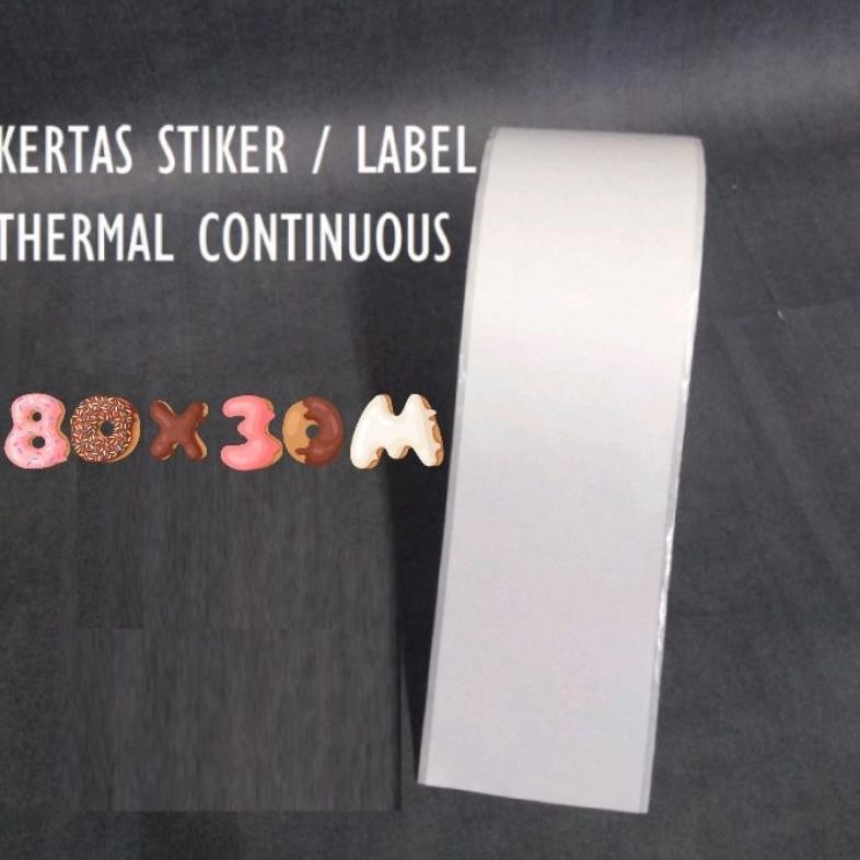 

JH8 LABEL STIKER BARCODE THERMAL 80MM X 30M/LABEL STICKER THERMAL CONTINUOUS 80mm x 30meter/xprinter/Resi pengiriman - Ada Tepi Mudah Kupas - Label Kertas Thermal Stiker / Label 80mm x 50mm - Ada Gap Samping Mudah Kupas