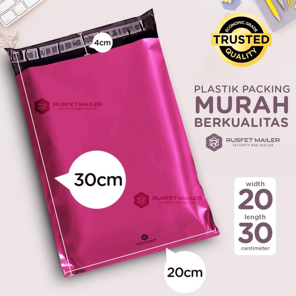 

JH8 AMPLOP PLASTIK POLIMAILER POLYMAILER PACKING ONLINE PINK MURAH RUSFET 20X30