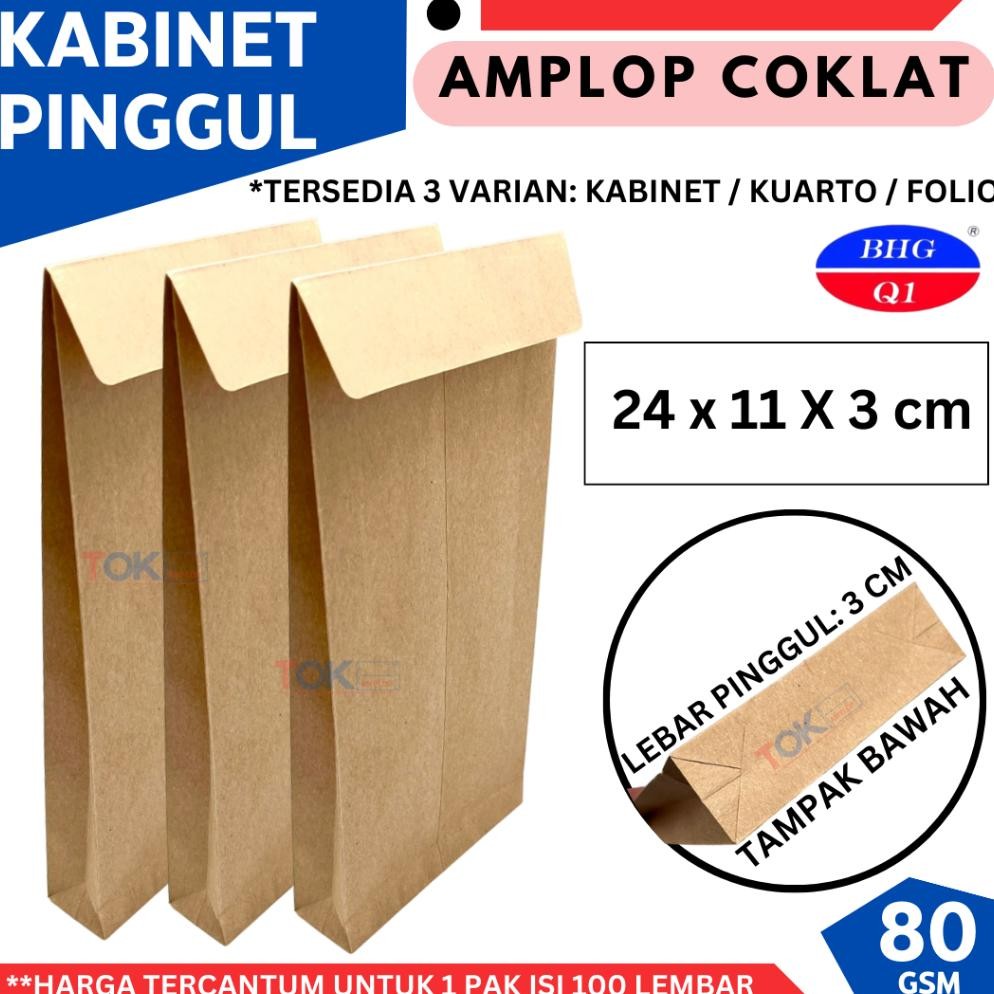

JH8 Amplop Coklat Kabinet PINGGUL ( 11x 24 X 3 CM ) isi 100lbr amplop uang