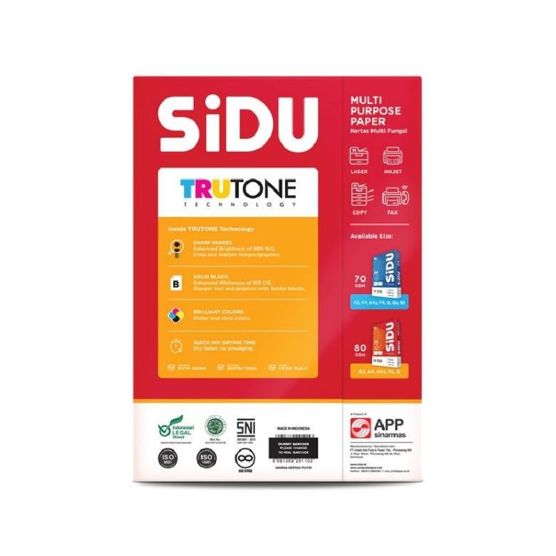 

JH8 Kertas HVS A4 80 Gram SIDU Sinar Dunia 1 Kg 250 Lembar