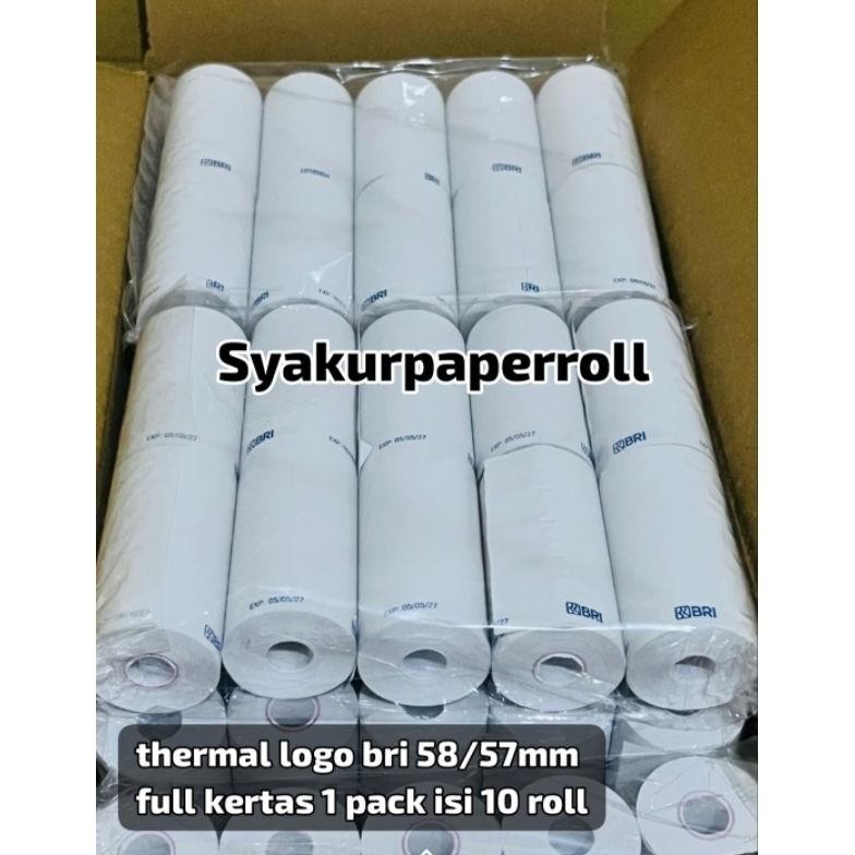 

JH8 Kertas thermal logo BRI 58/57x30 full coreles paket 100 pcs / Struk kasir printer edc 58mm