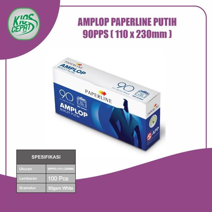 

JH8 Amplop Putih Paperline 90pps (110 x 230mm) (1BOX isi 100pcs)