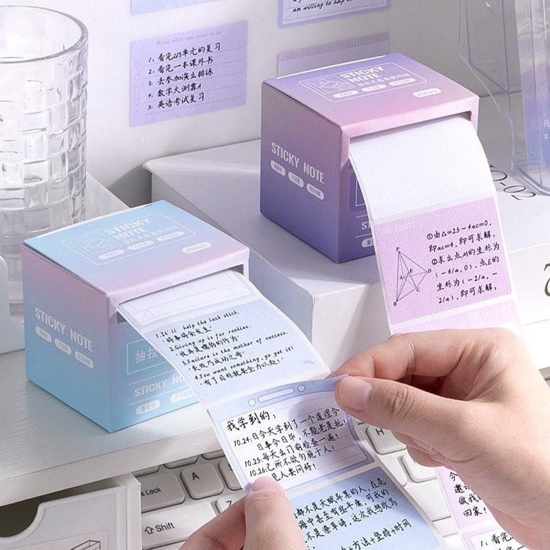 

JH8 256Pcs Creative Gradient Color Pull-out Sticky Notes Student Multi-functional Tearable N Times Stickers DIY Notebook Decoration Material