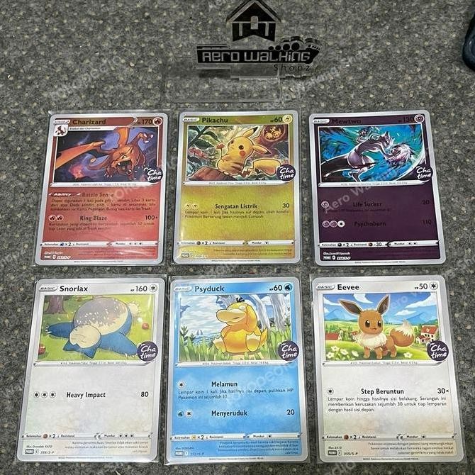 POKEMON x CHATIME SET - Charizard Pikachu Mewtwo | Kartu Pokemon Card Rare Original