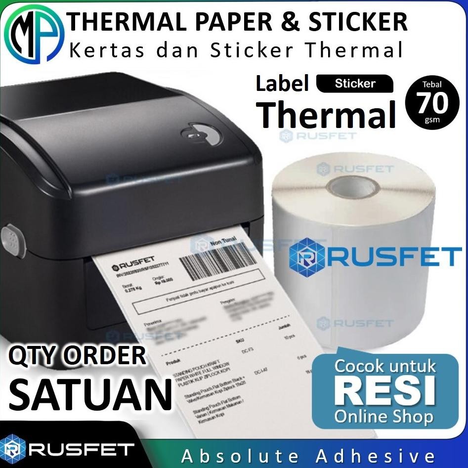 

JH8 Kertas Stiker Label Termal / Paper Thermal Sticker Untuk Resi Olshop (A6) Struk Kasir Rusfet Harga