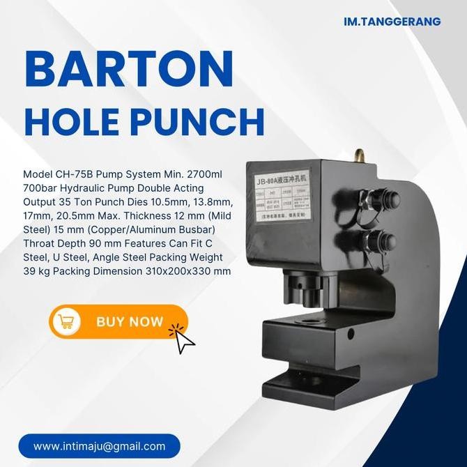 

ready !!! 12mm CH-75B Hydraulic Steel Punching Hole Punch Pelubang Hidrolik Barton