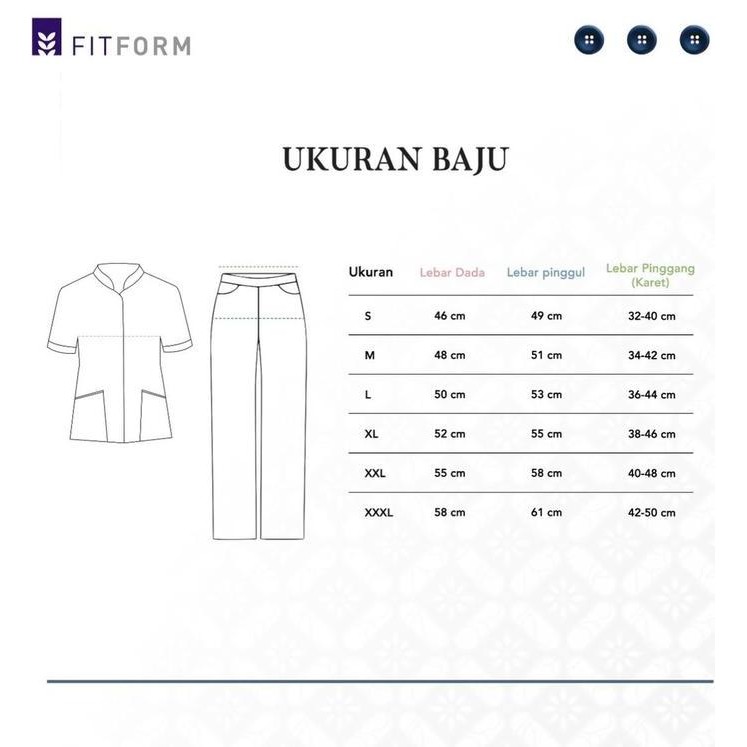 SERAGAM SUSTER / PERAWAT FITFORM TAUPE-CHERRY SIDE WRAP