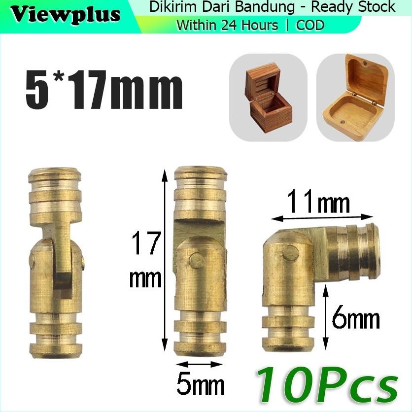 10Pcs Engsel kapsul mini Kuningan 5x17 mm Untuk  Engsel Kotak Perhiasan Kecil Serbaguna / Engsel tan