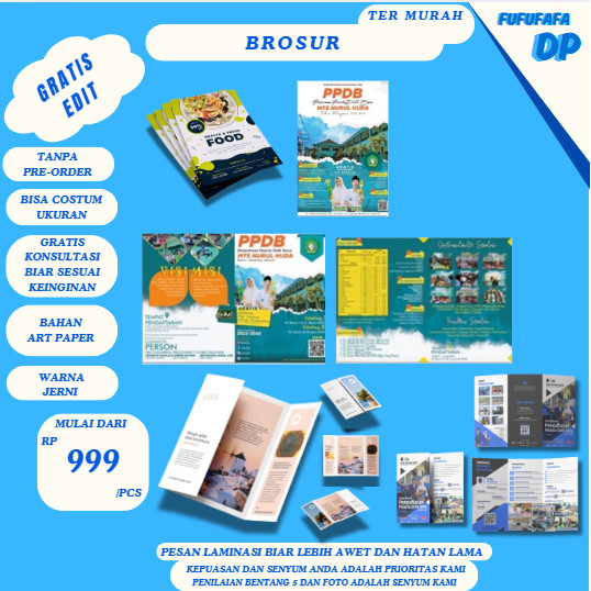

Cetak Brosur / flyer / Trifold SATUAN | Uk. A4, A5, A6 | MURAH | INSTANT | Artpaper 150gr
