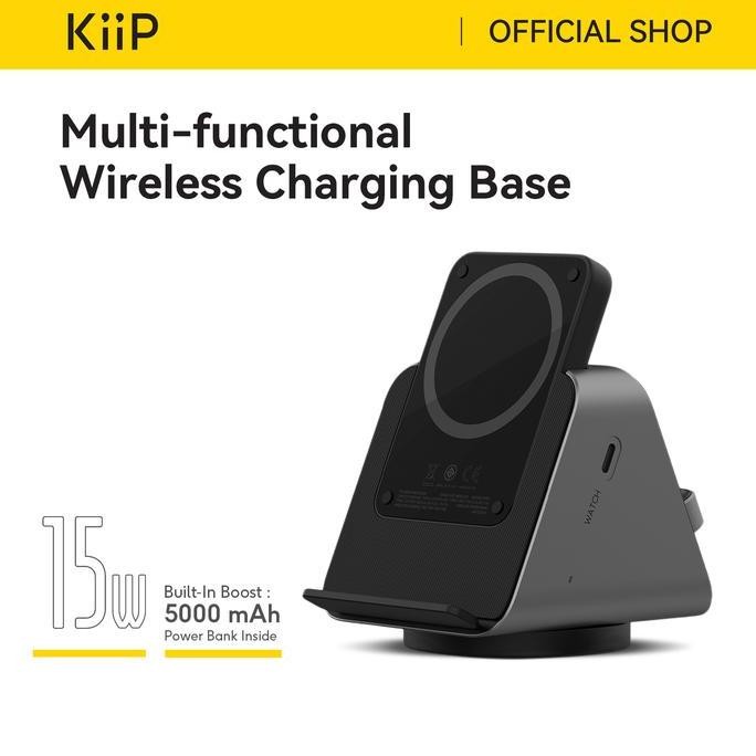 Kiip Wireless Ew50S Magsafe Powerbank Wireless  Charger  Base 3In1 Pd Fast Charging