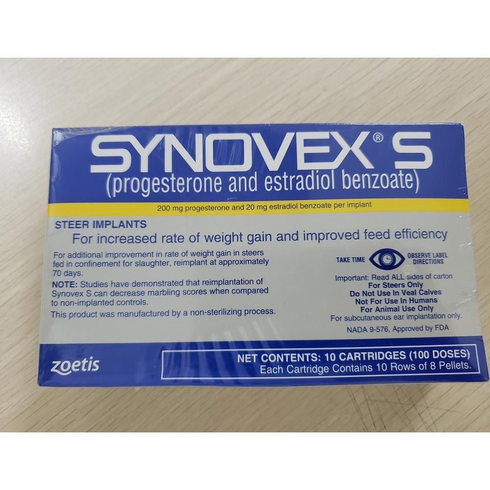 Synovex S Zoetis 100 ekor -Utk Jantan Sapi- AST