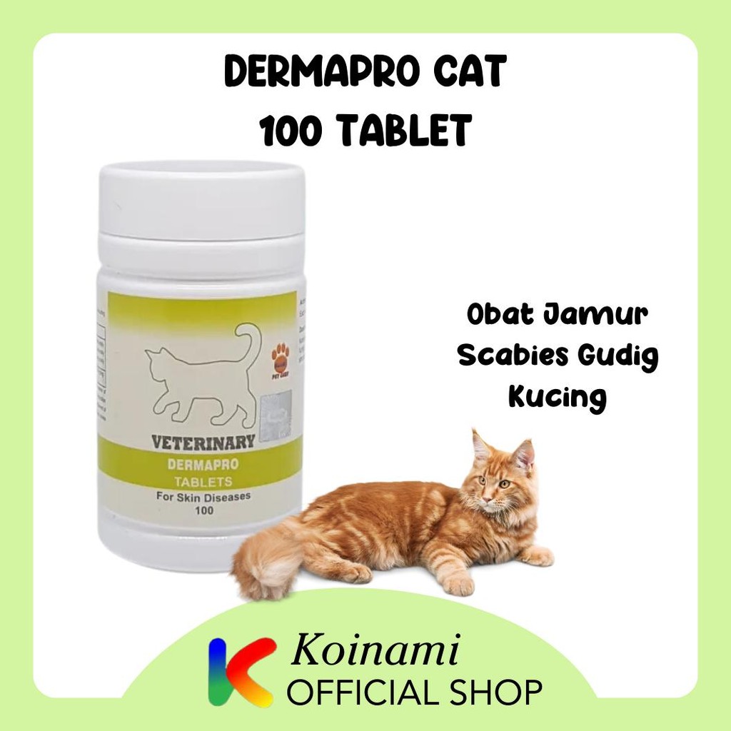 DERMAPRO cat 100 tablet / raid all / veterinary / obat jamur scabies gudig / kulit / kucing AST