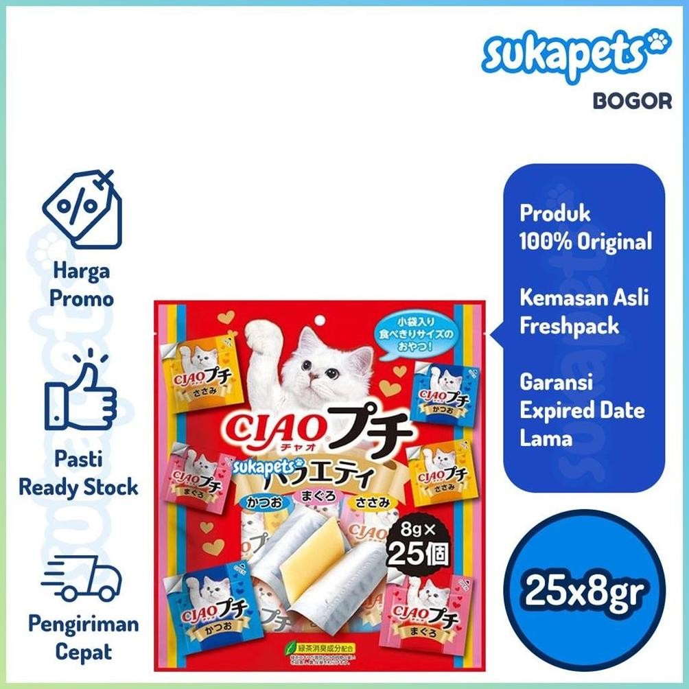 Ciao Churu Petite Variety Snack Kucing 25x8gr AST