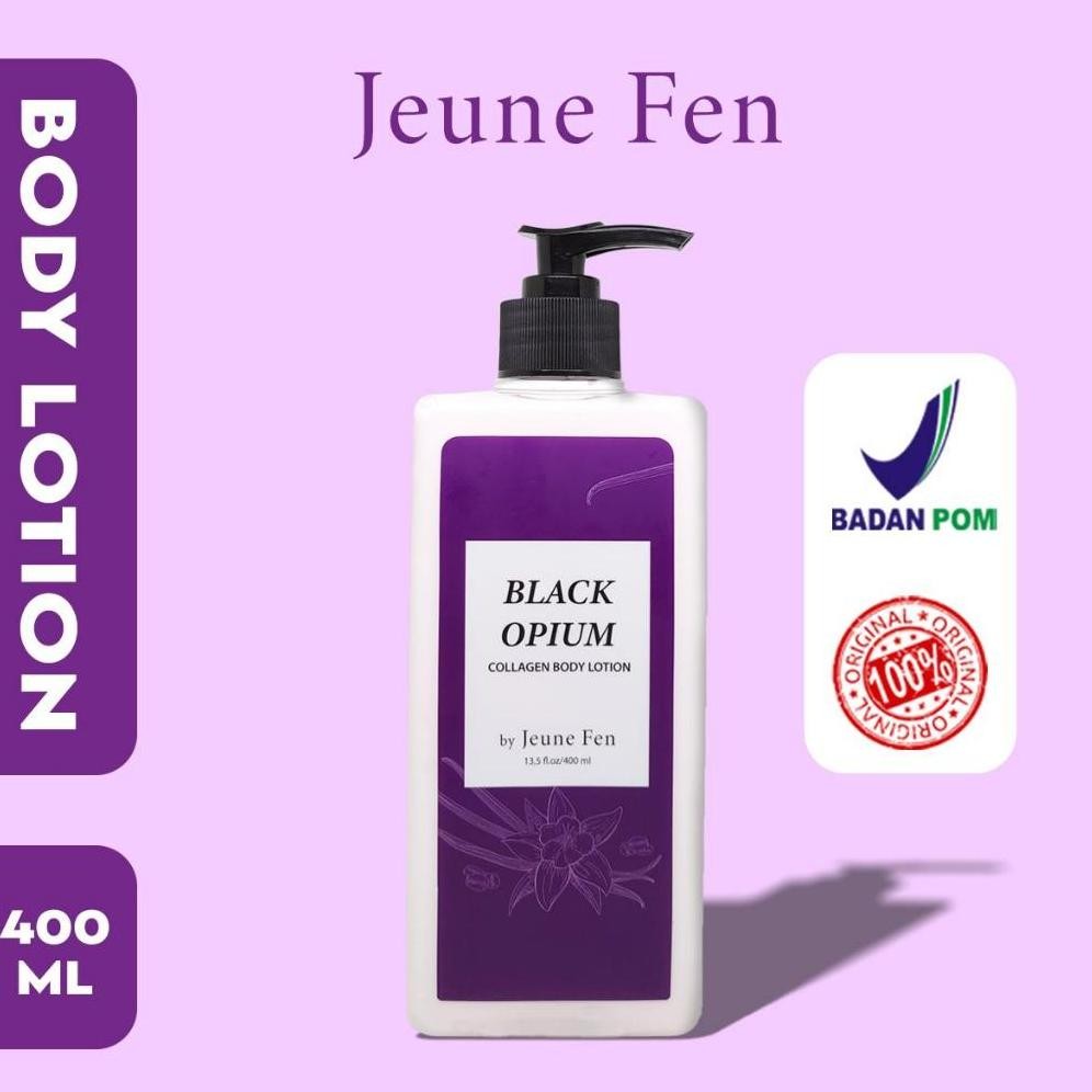 BPOM JEUNE FEN Collagen Body Lotion Black Opium Menutrisi Melembabkan Mencerahkan Kulit