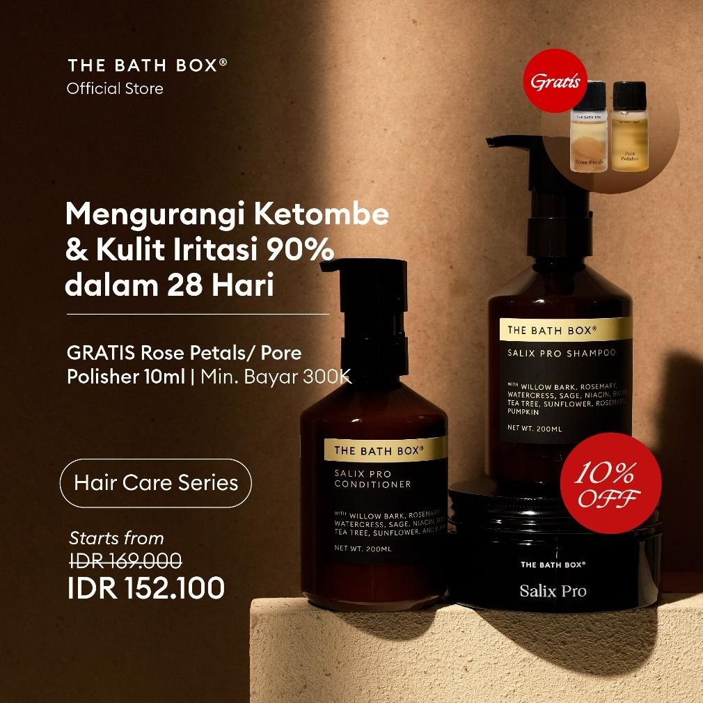 THE BATH BOX - Salix Pro Haircare (Rambut Berketombe, Rambut Berminyak, Kulit Kepala Iritasi, Dermat