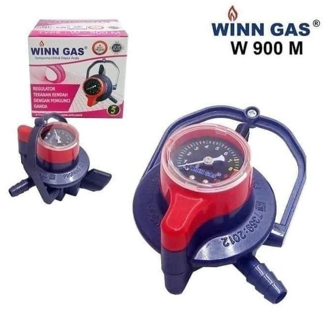 Regulator Selang Gas Anti Bocor Winn Gas 900 Meter Dobel Lock Besi Tatakan Kompor Kotak Regulatorgas