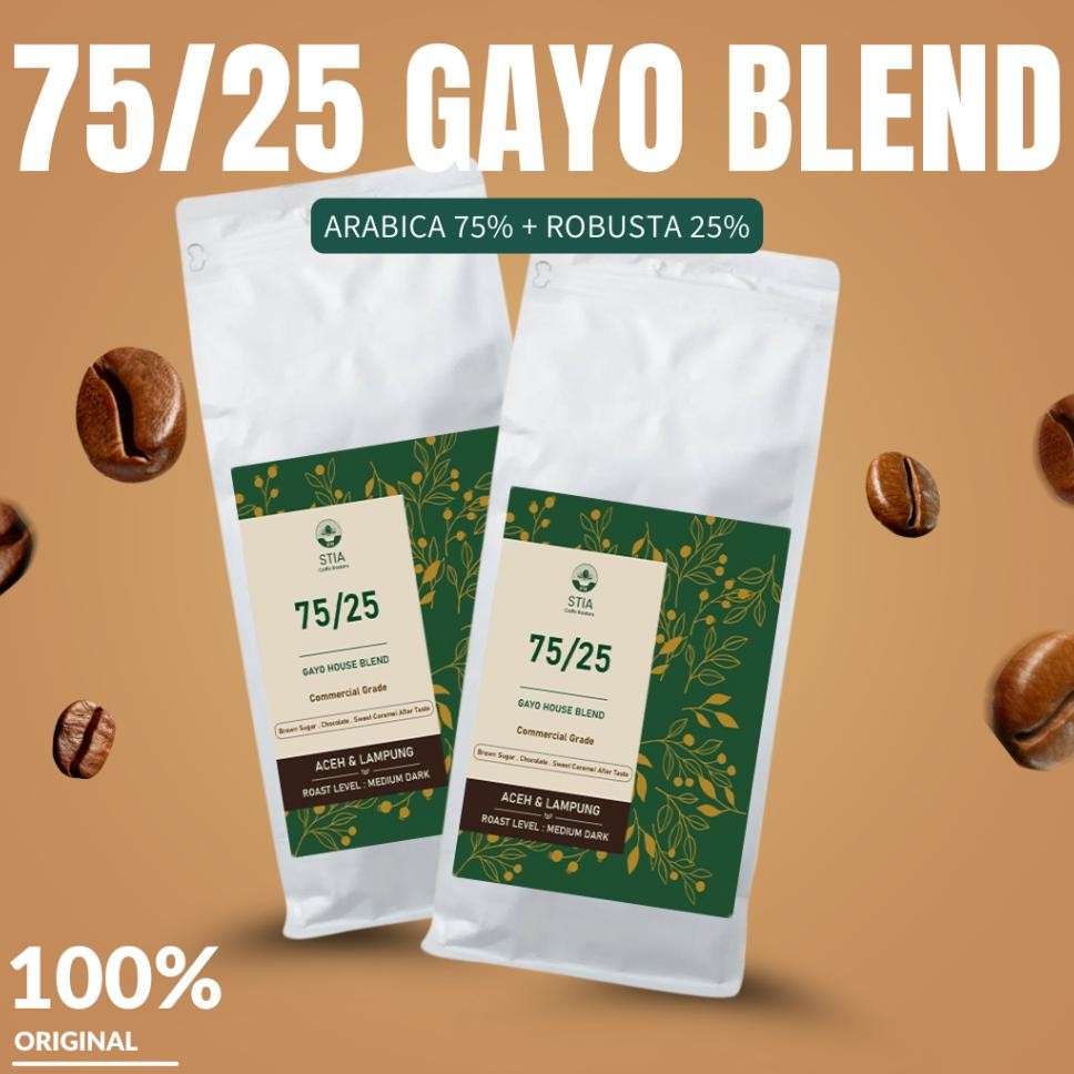 

Stia Kopi Commercila Grade Gayo Aceh Blend 7525 Coffee Bean Single Gin Espresso Manual Brew