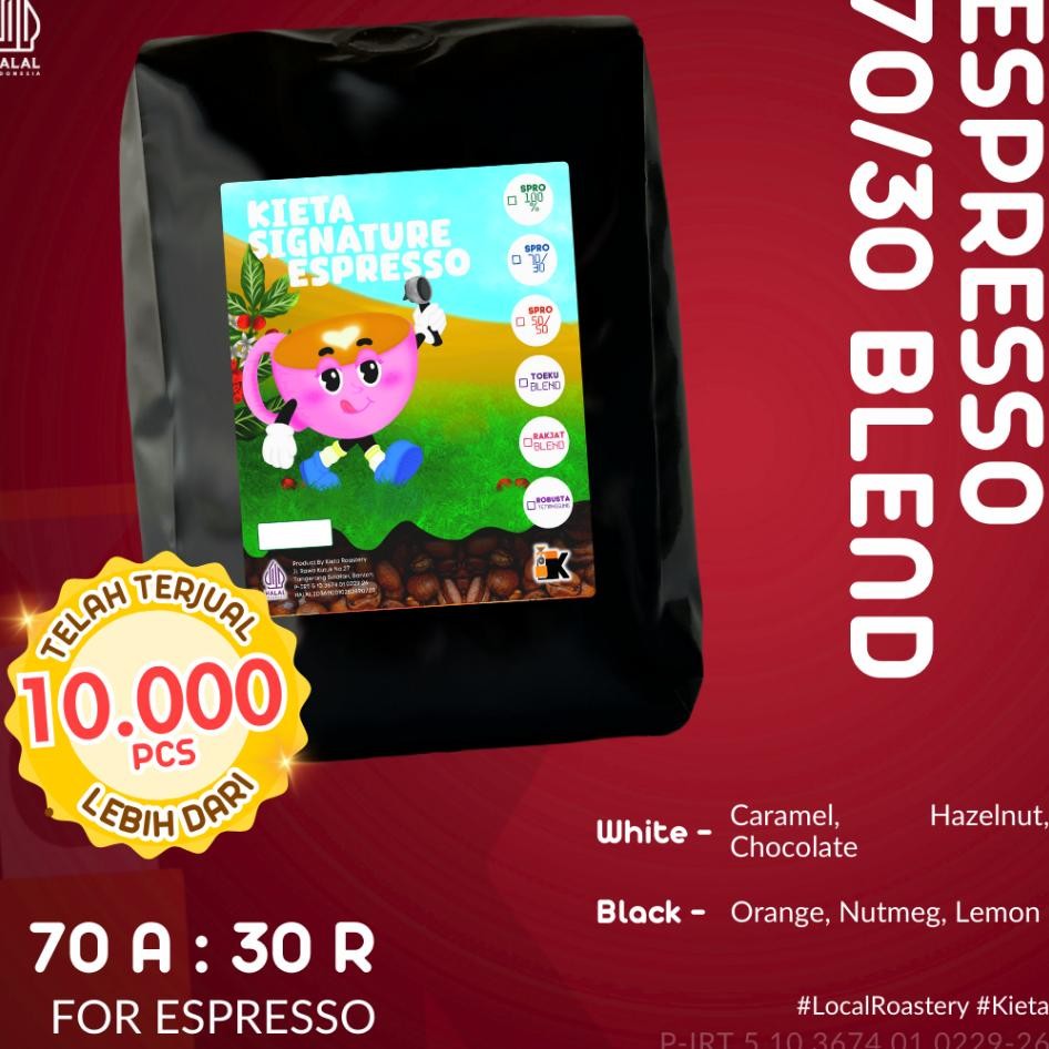 

Kieta Roastery Kopi Espresso Blend 70 Arabika 30 Robusta 200G Bubuk Arabica Roasted Coffee Bean Kopi Susu Based
