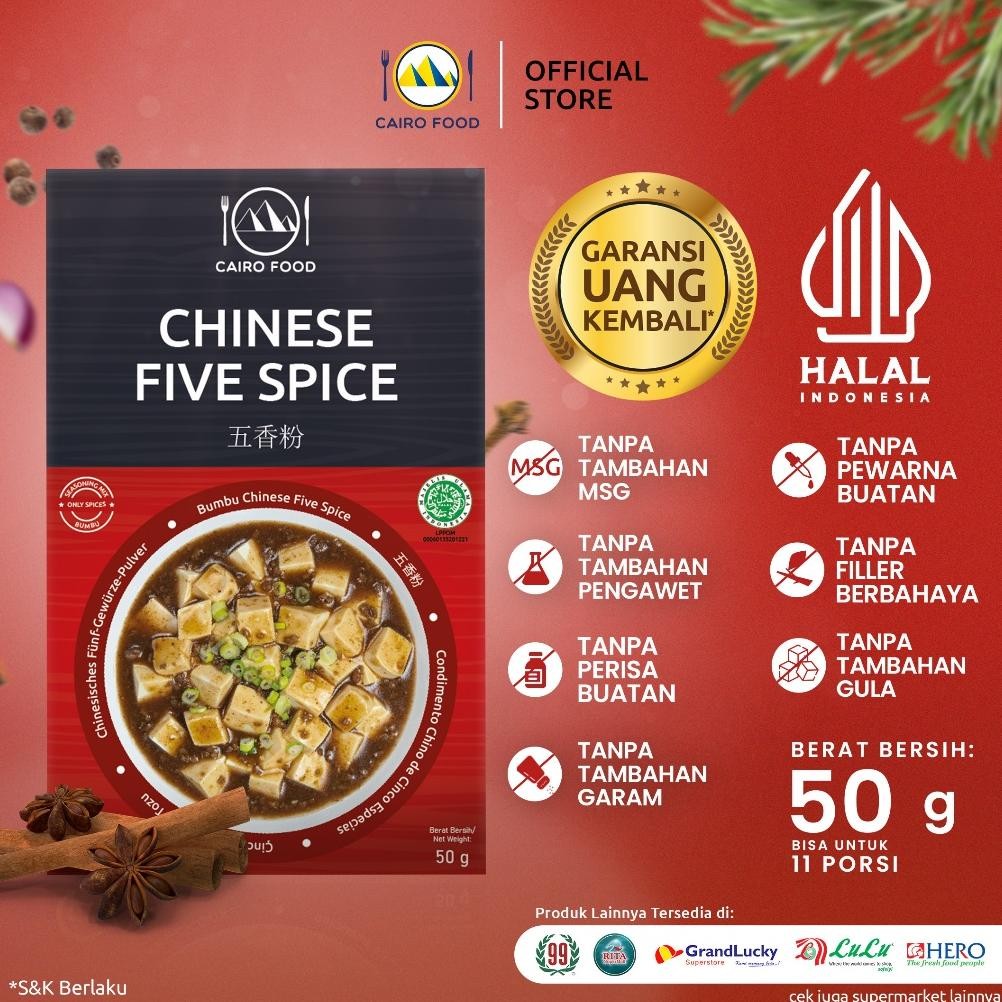 

TERMURAH Bumbu Chinese Five Spice Sehat Tanpa MSG, 100% Rempah Murni|CairoFood Siap kirim