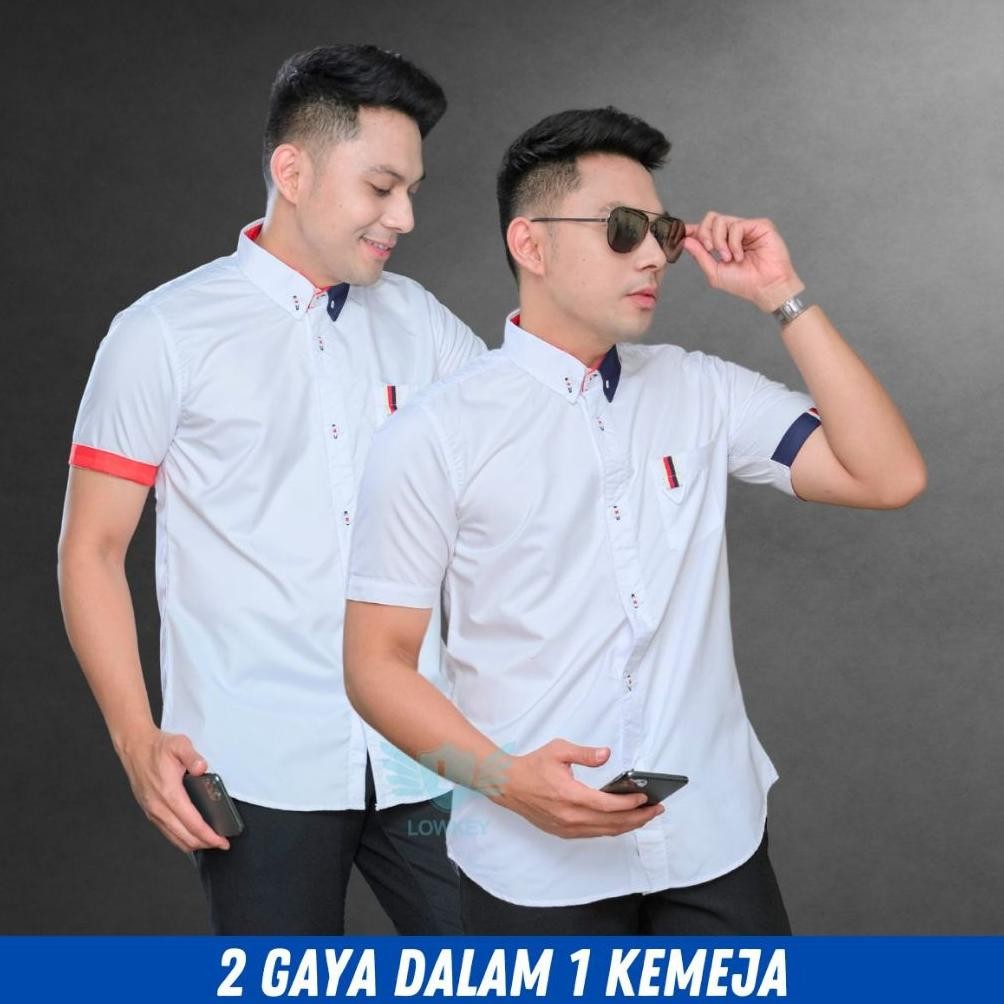 Kemeja Pria Slimfit  Lowkey Premium Pd 37 | Hem Atasan Kemeja Baju Laki-Laki/Cowok Slimfit