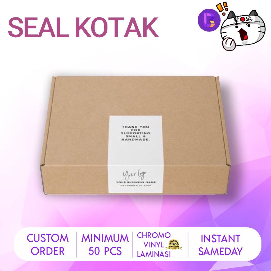 

Seal tag label sticker box INSTAN Custom Non Waterproff Termurah bisa COD