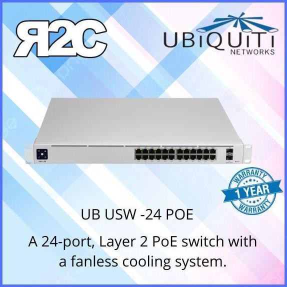 Ubiquiti Usw-24-Poe 24-Port Managed Poe Switch New Stok