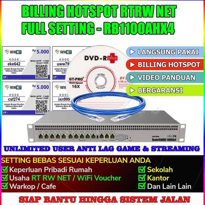 Billing Hotspot Rt Rw Net Voucher Full Setting Mikrotik Rb1100Ahx4 New Stok