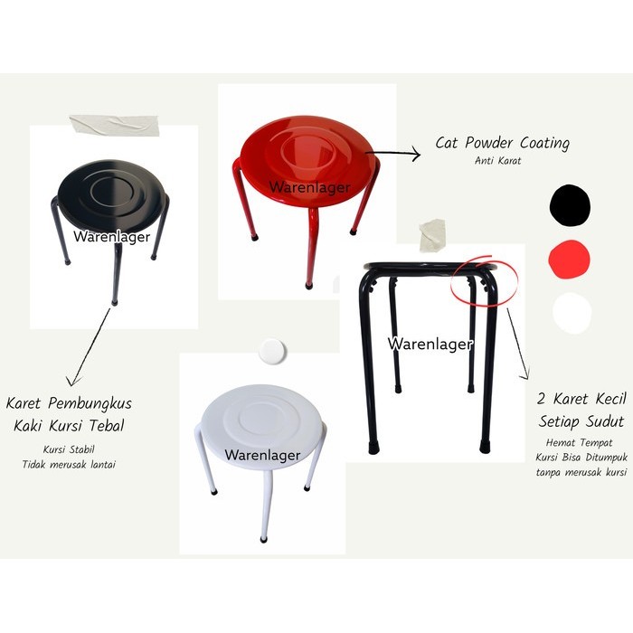 Pre - Order Kursi Baso Full Besi Kursi Bulat Stool Kursi Besi Bulat