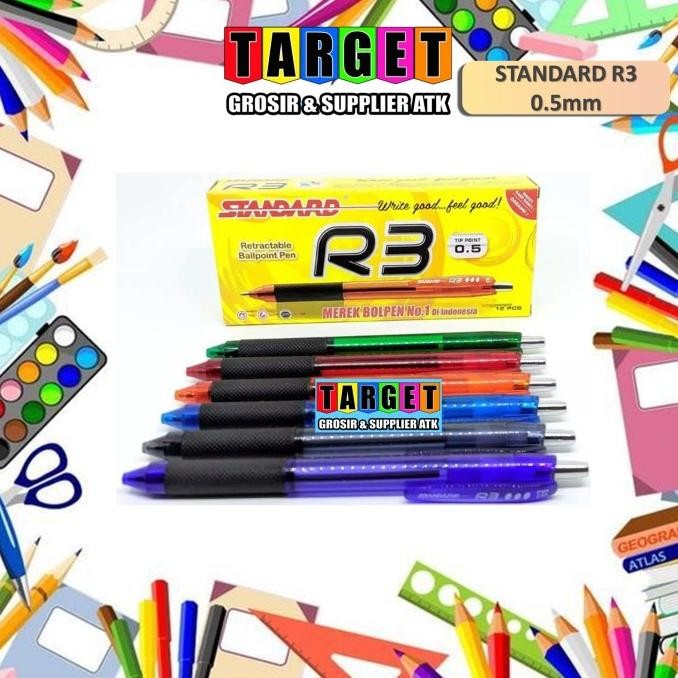 

Produk Baru!! BALLPOINT / PULPEN / STANDARD R3 (12Pcs)