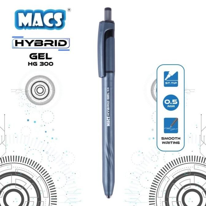 

Produk Baru!! MACS Hybrid Gel Pen HG 300 - Black ( Pulpen / Pena / Ballpoint ) - isi 12