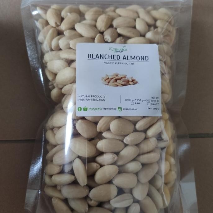 

kacang almond mentah kupas kulit ari 500gr termurah