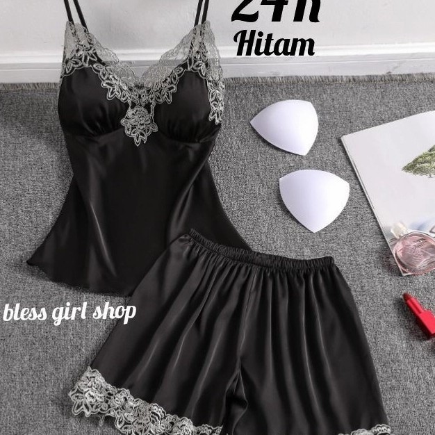 Grosir Setelan Piyama Wanita Dewasa-Lingerie Piyama Satin