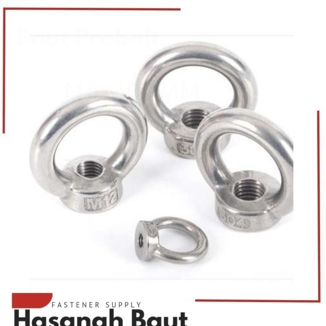 Tersedia Mur Mata M10 / Eye Nut M10 /Lifting Eye M10 Stainless 304